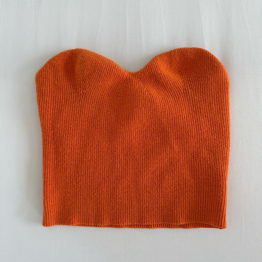 Orange Knit Tube Top
